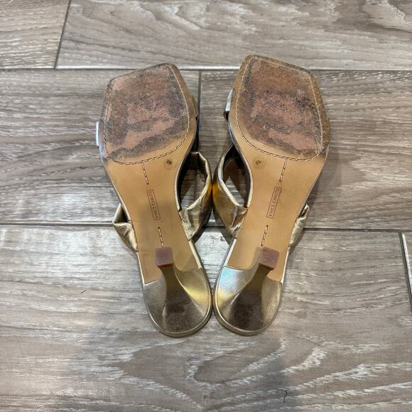 Vince Camuto Gold Aslee Square Toe Sandals Sz 8.5 - Picture 11 of 14